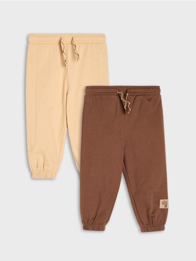 Sinsay - Pantaloni sport jogger din bumbac, pachet de 2 - bej
