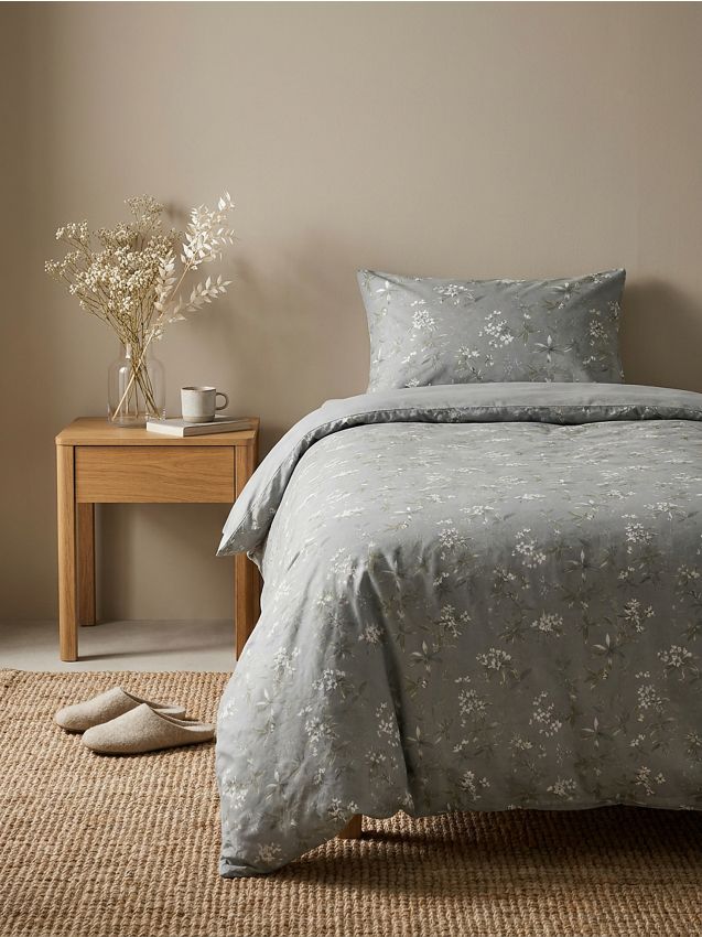 Sinsay - Set de Lenjerie de Pat cu Motiv Botanic - turcoaz-pal
