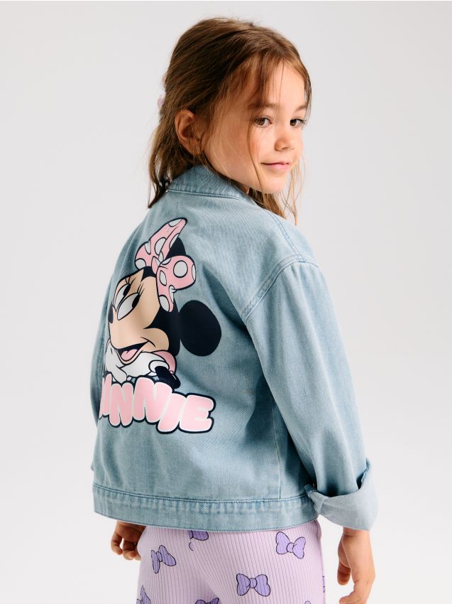 Kurtka jeansowa z nadrukiem na plecach Minnie Mouse - SINSAY