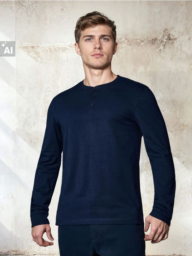 Sinsay - Tricou cu mânecă lungă - bleumarin