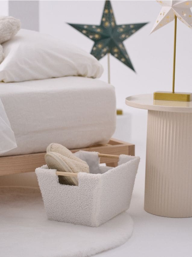 Sinsay - Úložný kôš s bouclé povrchovou úpravou - biela