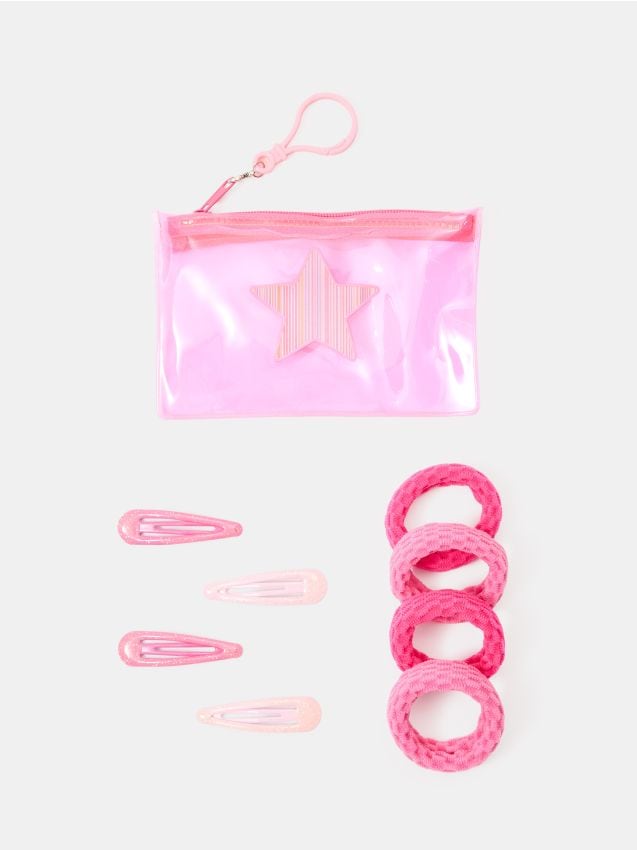 Sinsay - Set de agrafe și elastice de păr în etui 8 pack - multicolor