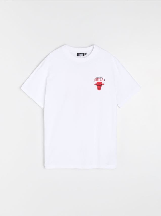 Sinsay - Tricou din bumbac cu imprimeu Chicago Bulls NBA - alb