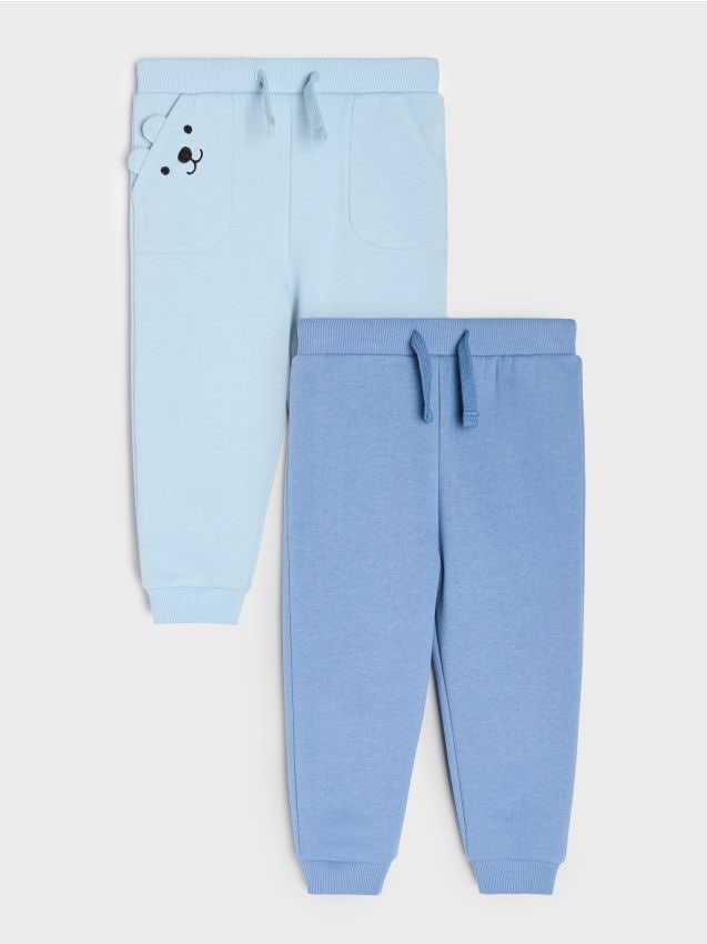 Sinsay - Set de 2 perechi de pantaloni sport jogger - albastru-pal
