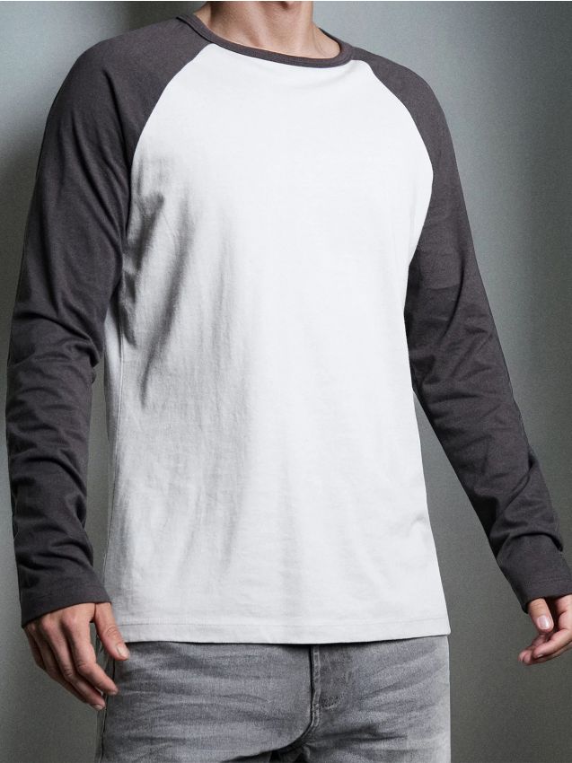 Sinsay - Tricou din bumbac cu mâneci lungi - gri deschis