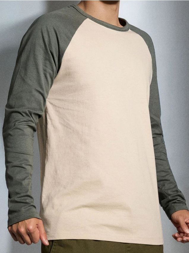 Sinsay - Tricou din bumbac cu mâneci lungi - bej