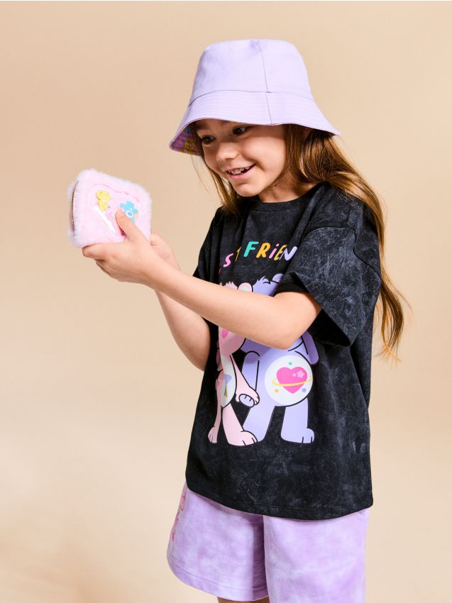 Sinsay - Portofel cu blană artificială Care Bears - roz