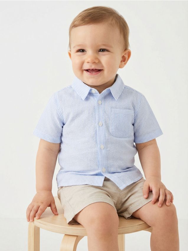 Sinsay - Cămașă din bumbac în dungi - alb