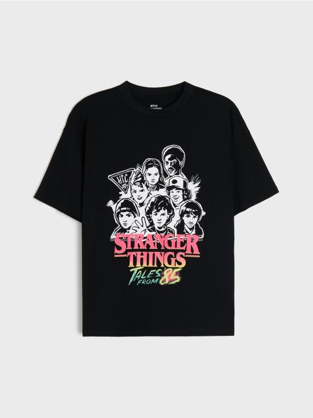 Sinsay - Pamučna oversize majica kratkih rukava s printom Stranger Things