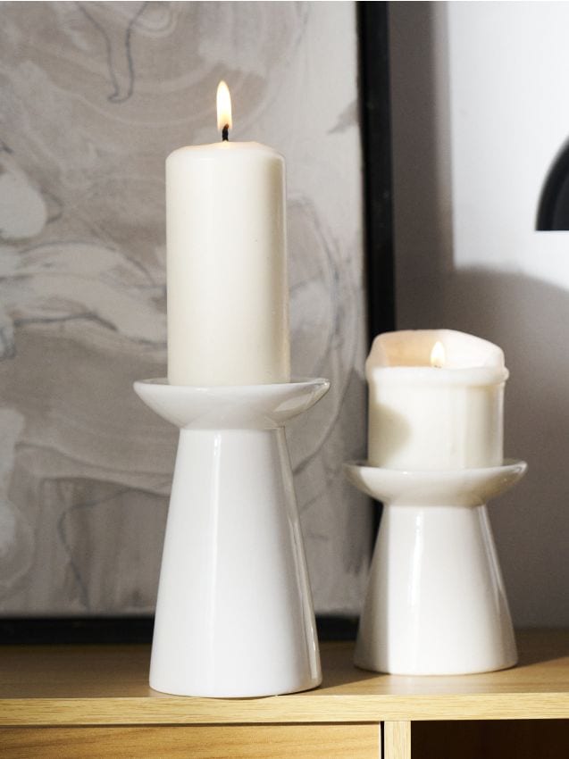 Sinsay - Suport decorativ pentru lumânări din ceramică - alb