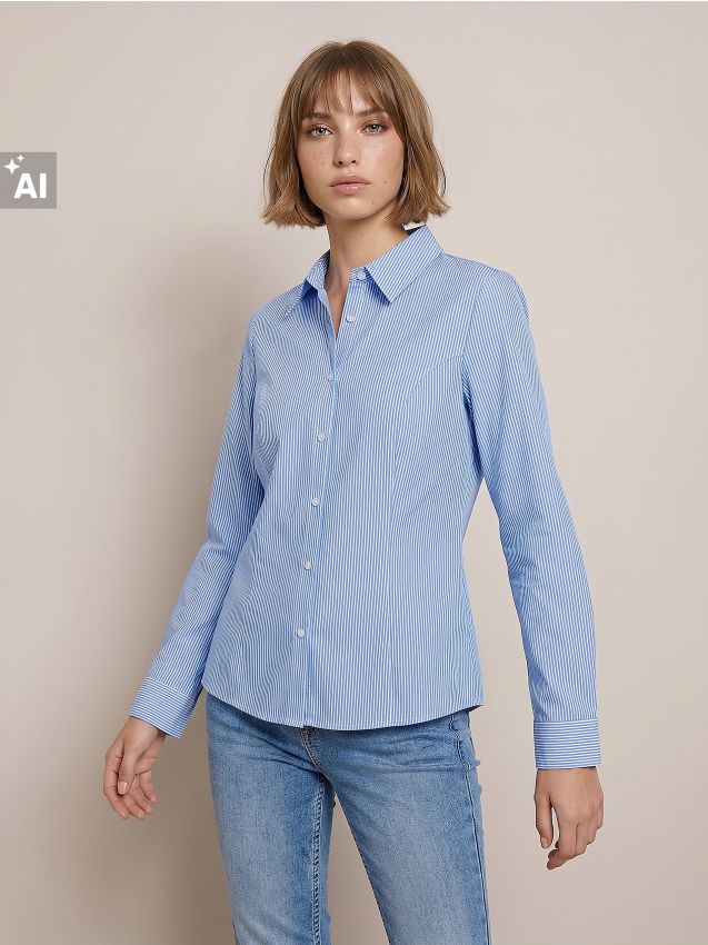 Sinsay - Cămașă slim fit din bumbac - multicolor