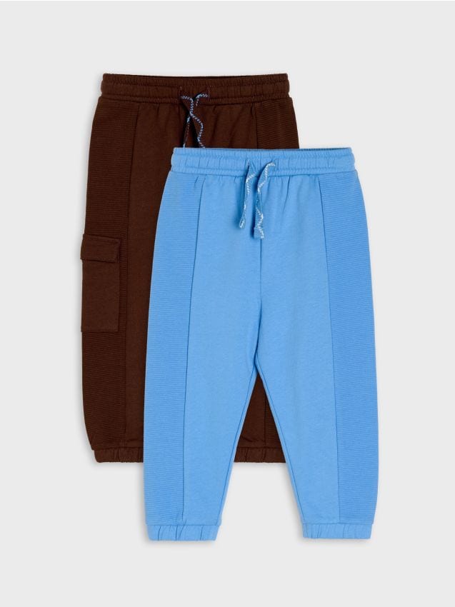 Sinsay - Pantaloni cargo cu conținut ridicat de bumbac 2 pack - albastru