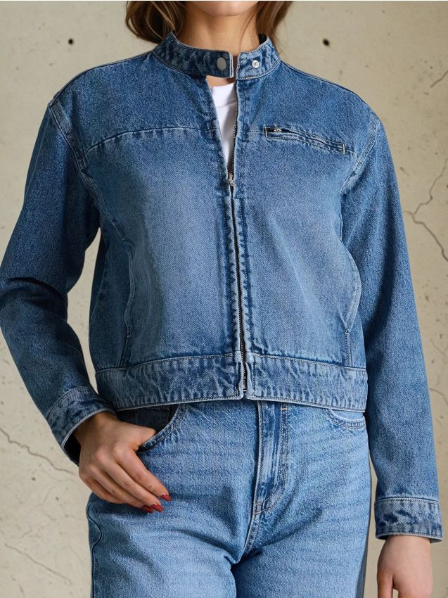 Sinsay - Geacă din denim - albastru