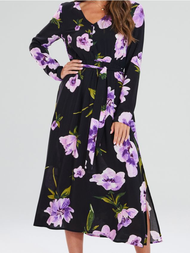 Sinsay - Rochie midi cu model - multicolor