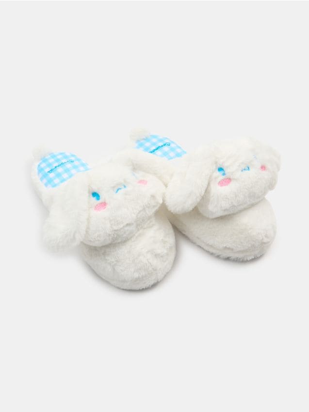 Sinsay - Papuci cu blană artificială și broderie Cinnamoroll - alb