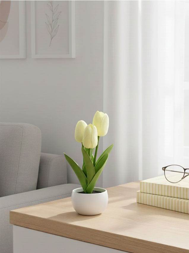 Sinsay - Lalele decorative în ghiveci - crem