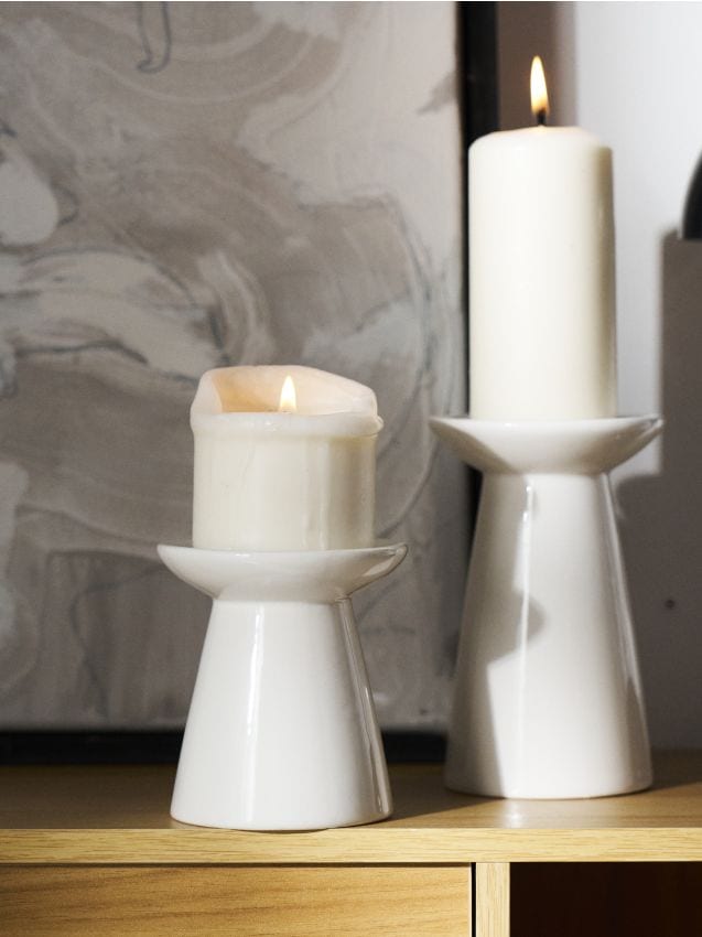 Sinsay - Suport decorativ pentru lumânări din ceramică - alb