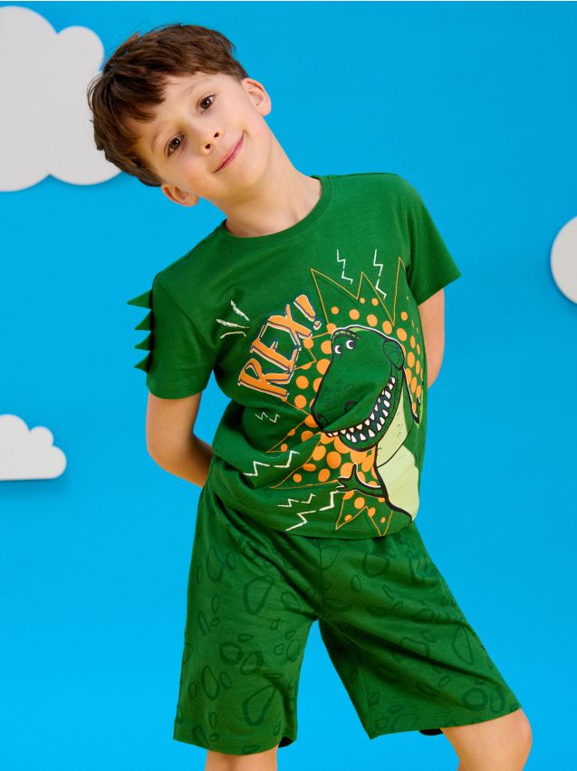 Sinsay - Pijama din bumbac în două piese cu imprimeu Toy Story - verde