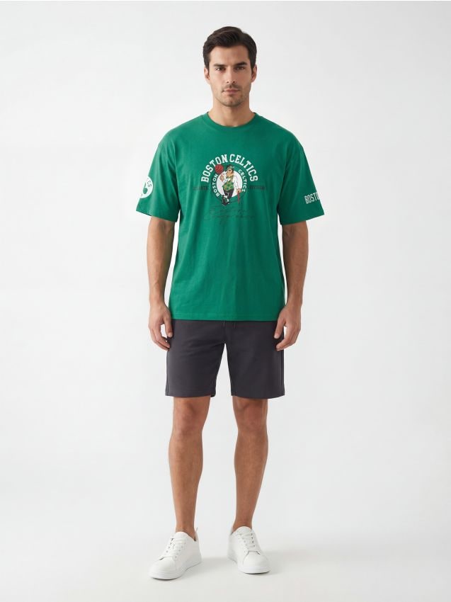 Sinsay - Tricou din bumbac cu imprimeu Boston Celitics NBA - verde