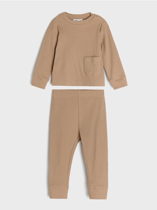 Sinsay - Compleu cu tricou și colanți - bej