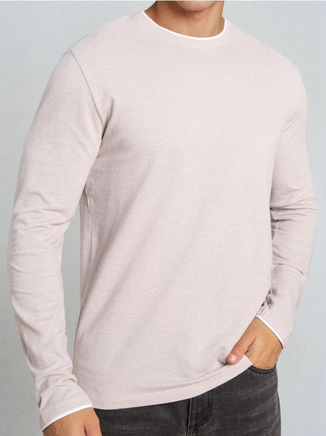 Sinsay - Tricou cu mânecă lungă - gri deschis