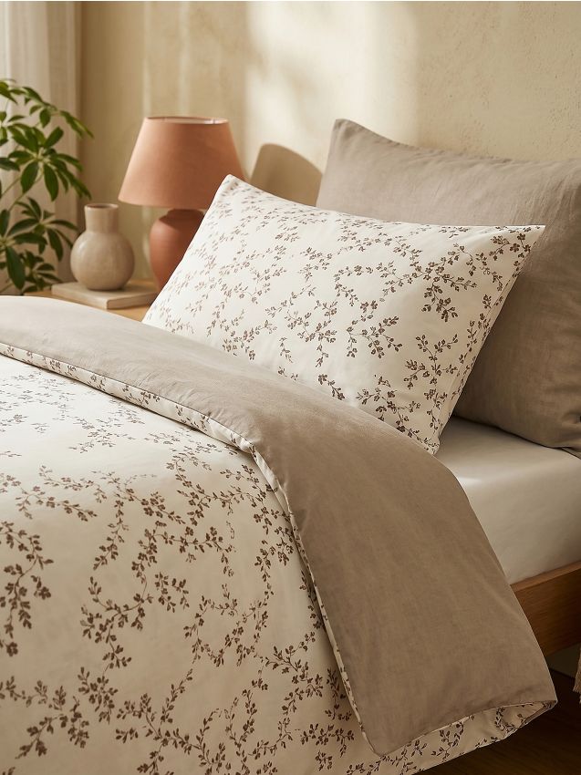 Sinsay - Set de Lenjerie de Pat cu Motiv Botanic - bej