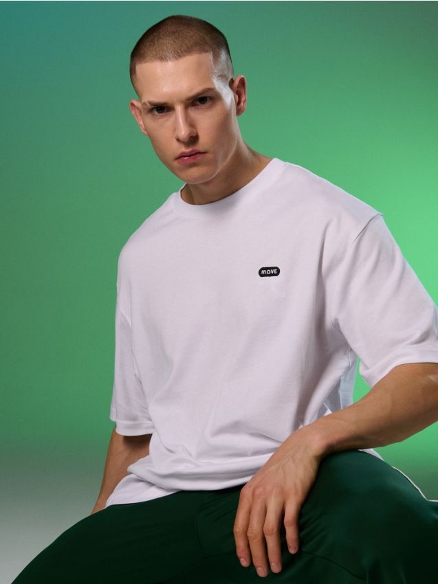 Sinsay - Tricou din bumbac cu broderie - alb