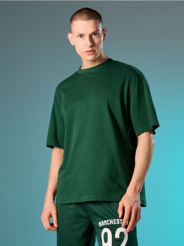 Sinsay - Tricou din bumbac cu broderie - verde