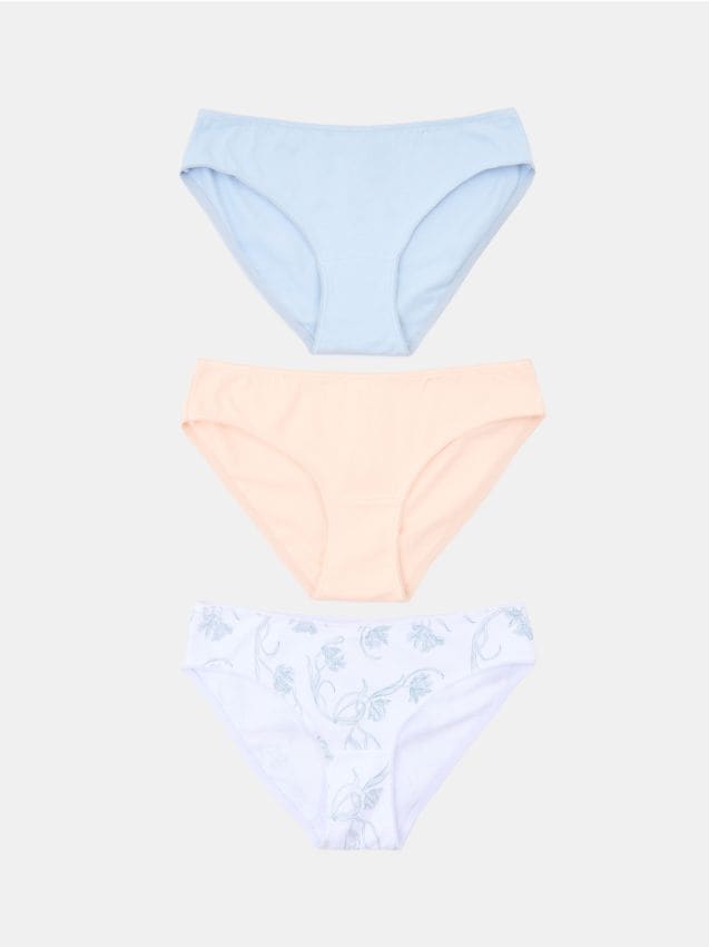 Sinsay - Bawełniane majtki figi 3 pack - wielobarwny