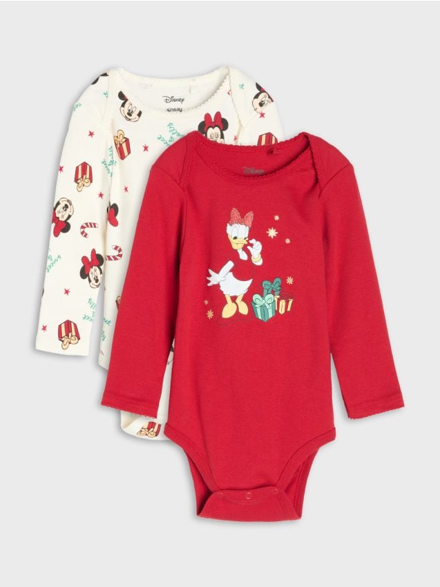 Sinsay - Pamučni bodi s božićnim motivom 2 pack Minnie and Daisy