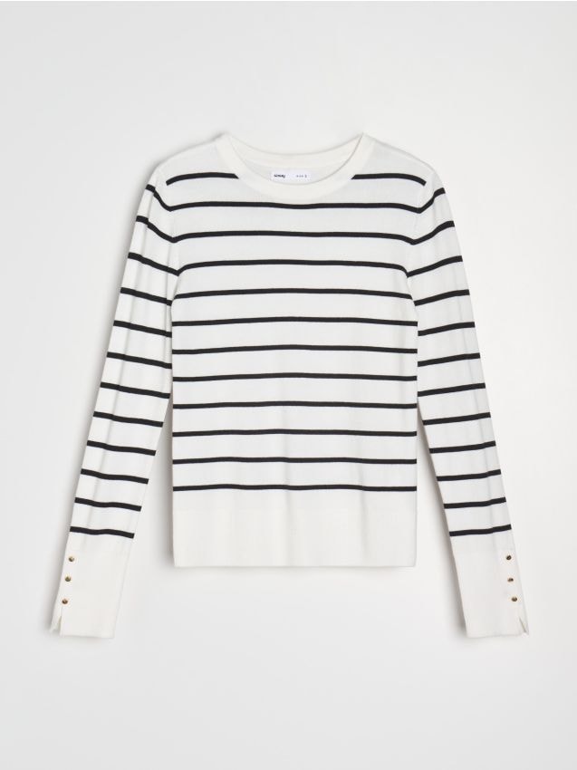 Sinsay - Pruhovaný pásikavý sveter - viacfarebná