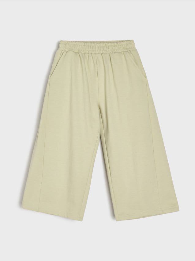 Sinsay - Pantaloni de trening cu crac larg - verde-deschis