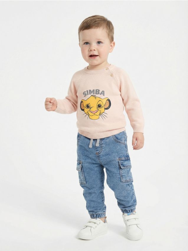 Sinsay - Pulover cu imprimeu The Lion King - crem