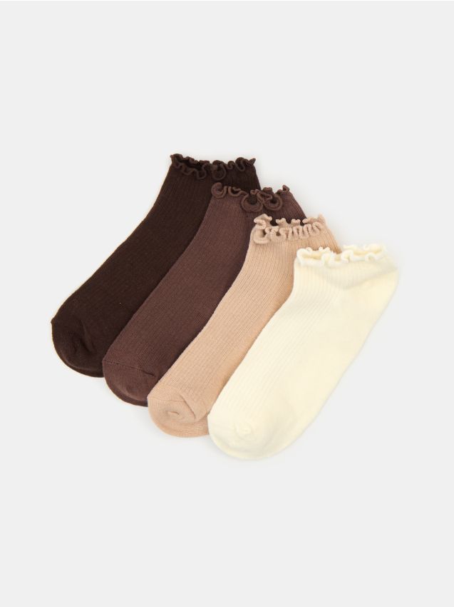 Sinsay - Krótkie skarpetki 4 pack - wielobarwny