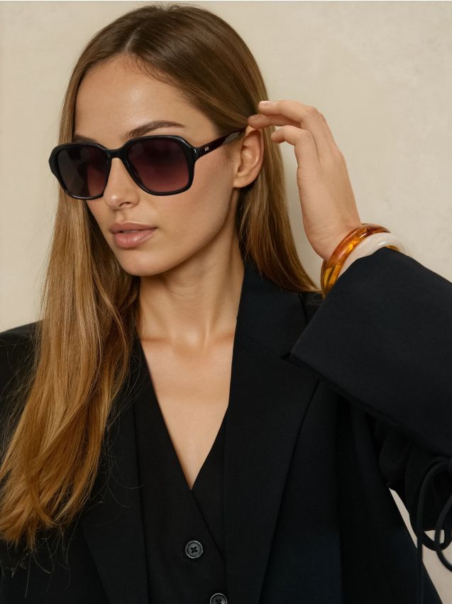 Sinsay - Ochelari de soare cu rame pătrate - negru