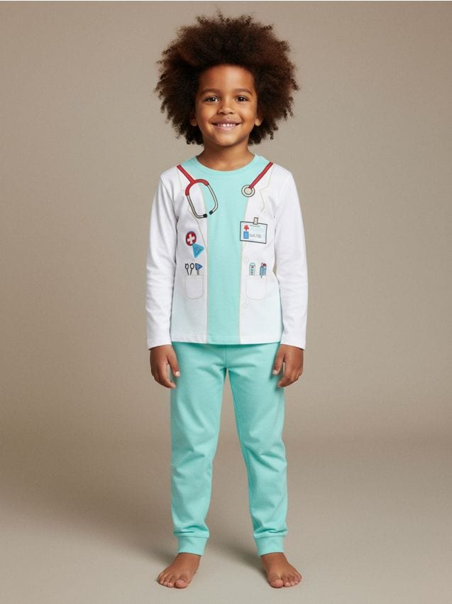 Sinsay - Dvojdielne pyžamo s motívom lekára - biela