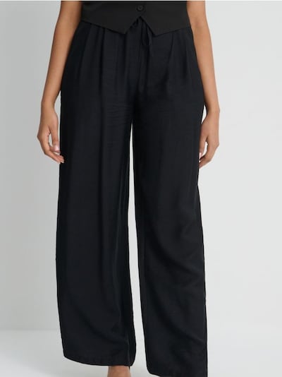 Wiskozowe spodnie wide leg