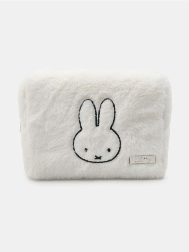 Portfard pufos cu broderie Miffy Culoare alb - SINSAY - 663JF-00X
