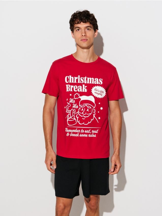 Sinsay - Bavlnená dvojdielna pyžama s potlačou - viacfarebná