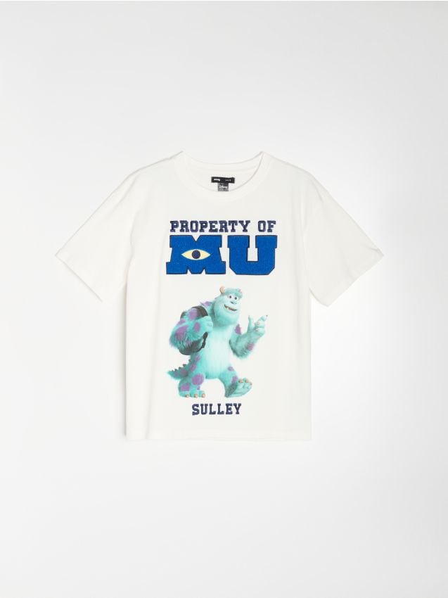 Sinsay - Tricou din bumbac cu mânecă scurtă Monsters University - crem