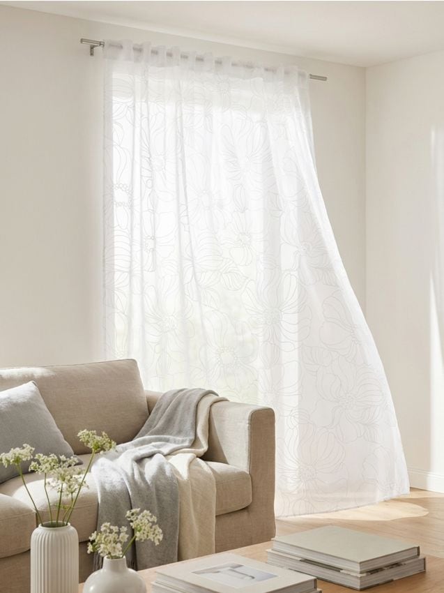 Sinsay - Draperie pe bandă cu imprimare din cauciuc - alb