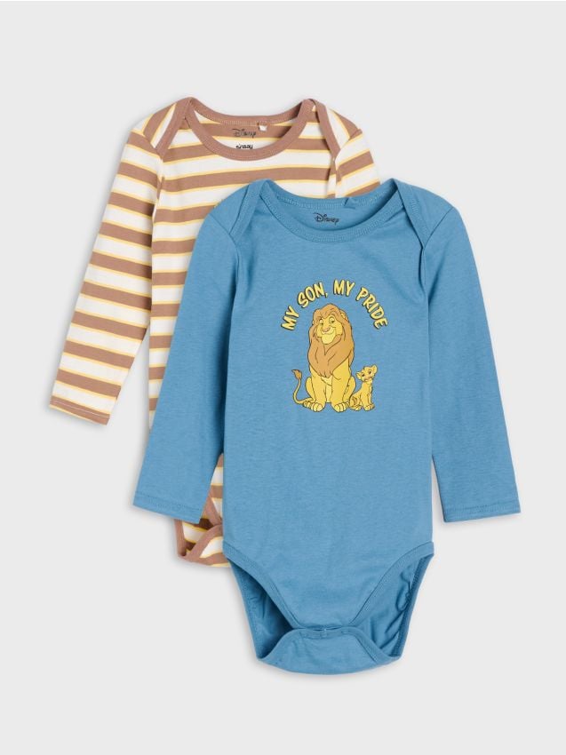 Sinsay - Body din bumbac Lion King 2 pack - mid blue