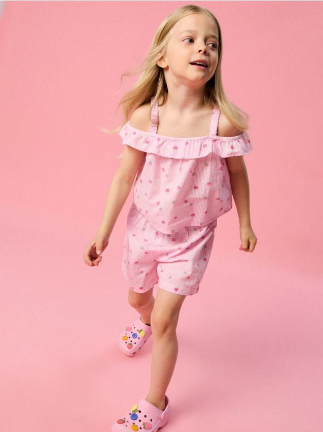 Sinsay - Bawełniany komplet w paski z motywem truskawek - wielobarwny