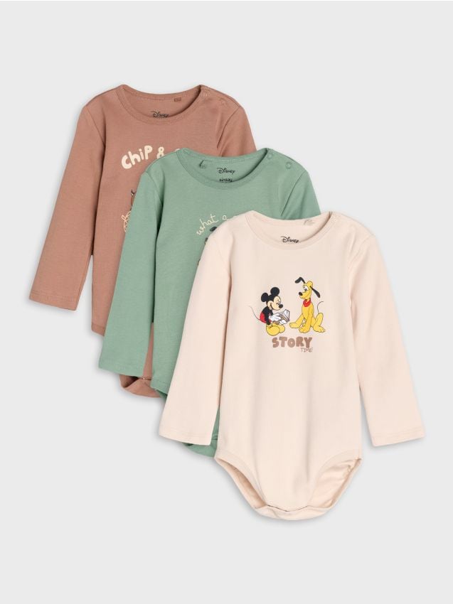 Sinsay - Body-uri din bumbac Disney 3 pack - bej
