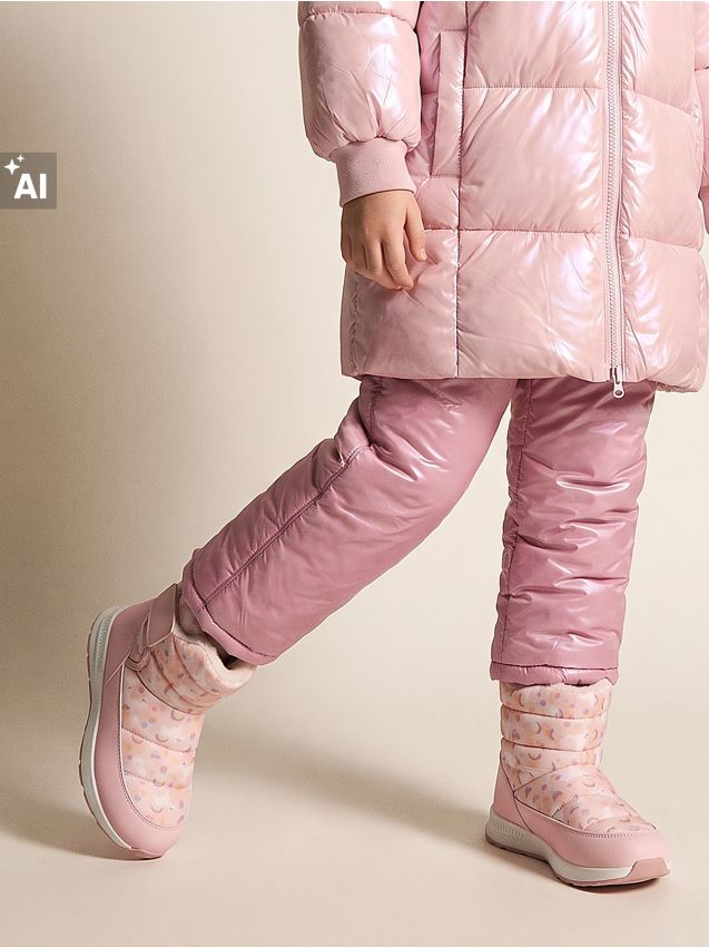 Sinsay - Cizme de zăpadă căptușite cu motiv de unicorni - roz-pastel