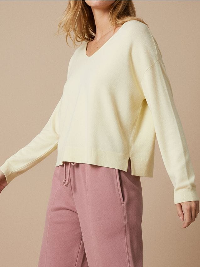 Sinsay - Pulover lejer cu viscoză - nude