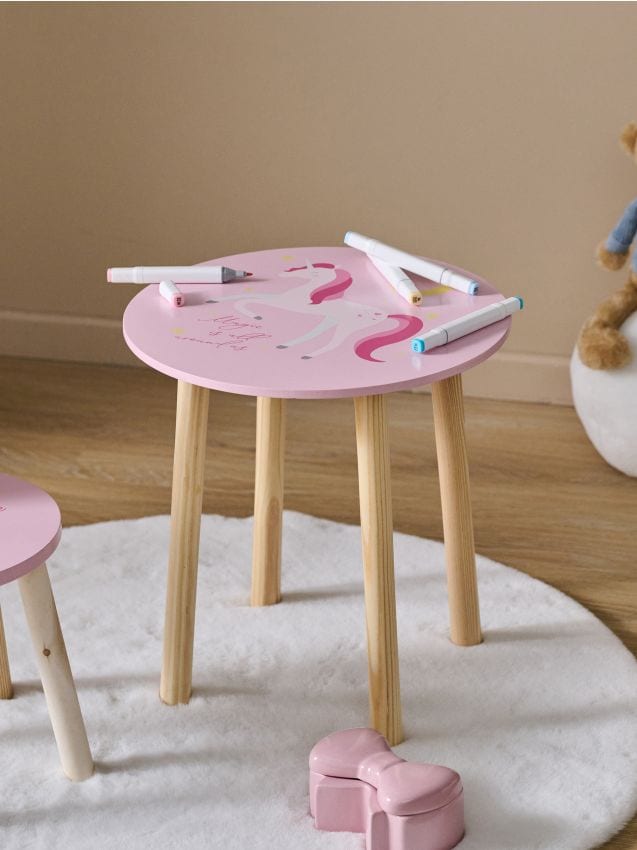Sinsay - Măsuță cu motiv unicorn - roz-pastel