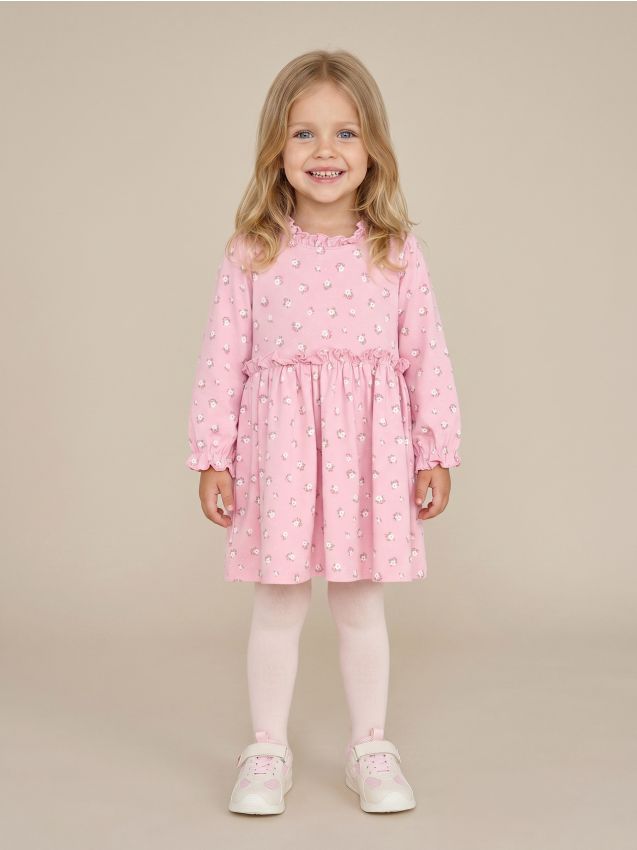 Sinsay - Rochie din bumbac cu motiv floral - roz