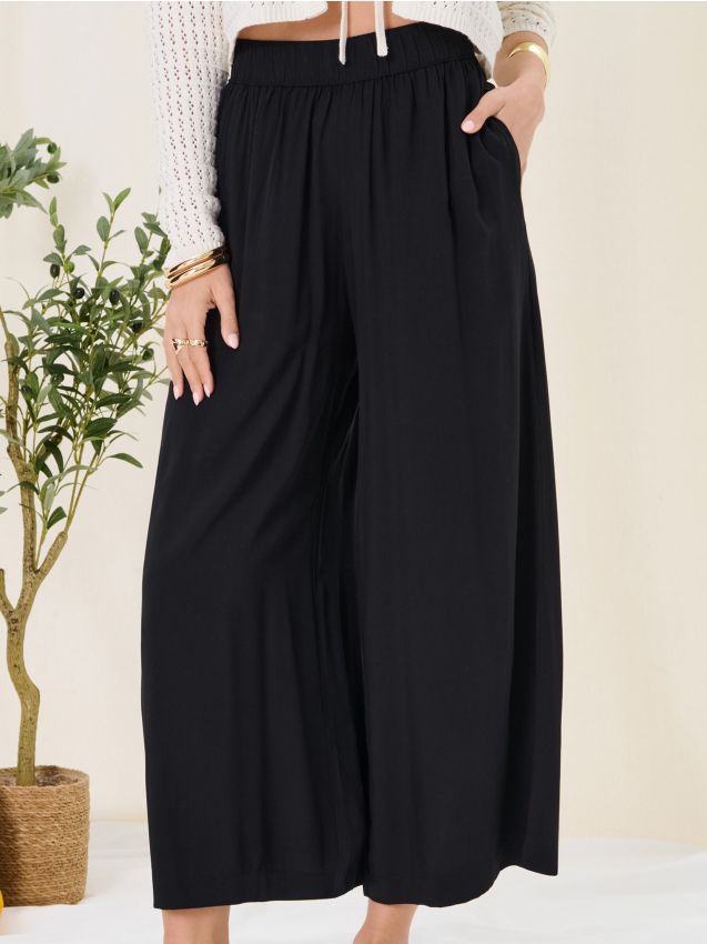 Viskózové kalhoty culottes - SINSAY