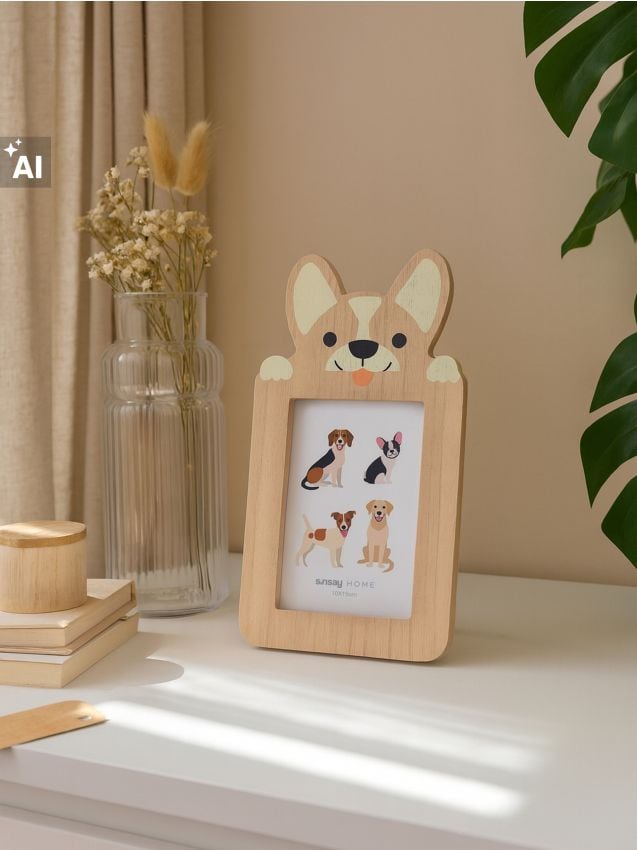 Sinsay - Ramă foto cu motiv de câine corgi - bej